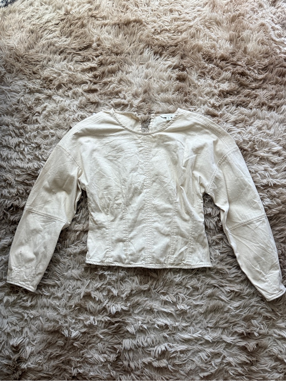 Banana Republic Cream Lightweight Long Sleeve Top